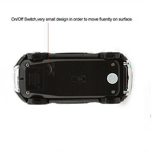 3C Light Car Mouse Wireless 2.4Ghz Cool Sport Suv Car Shape Mouse Optical Mice 1600 Dpi With Usb Receiver Suitable For Pc/Computer/Laptop (White)