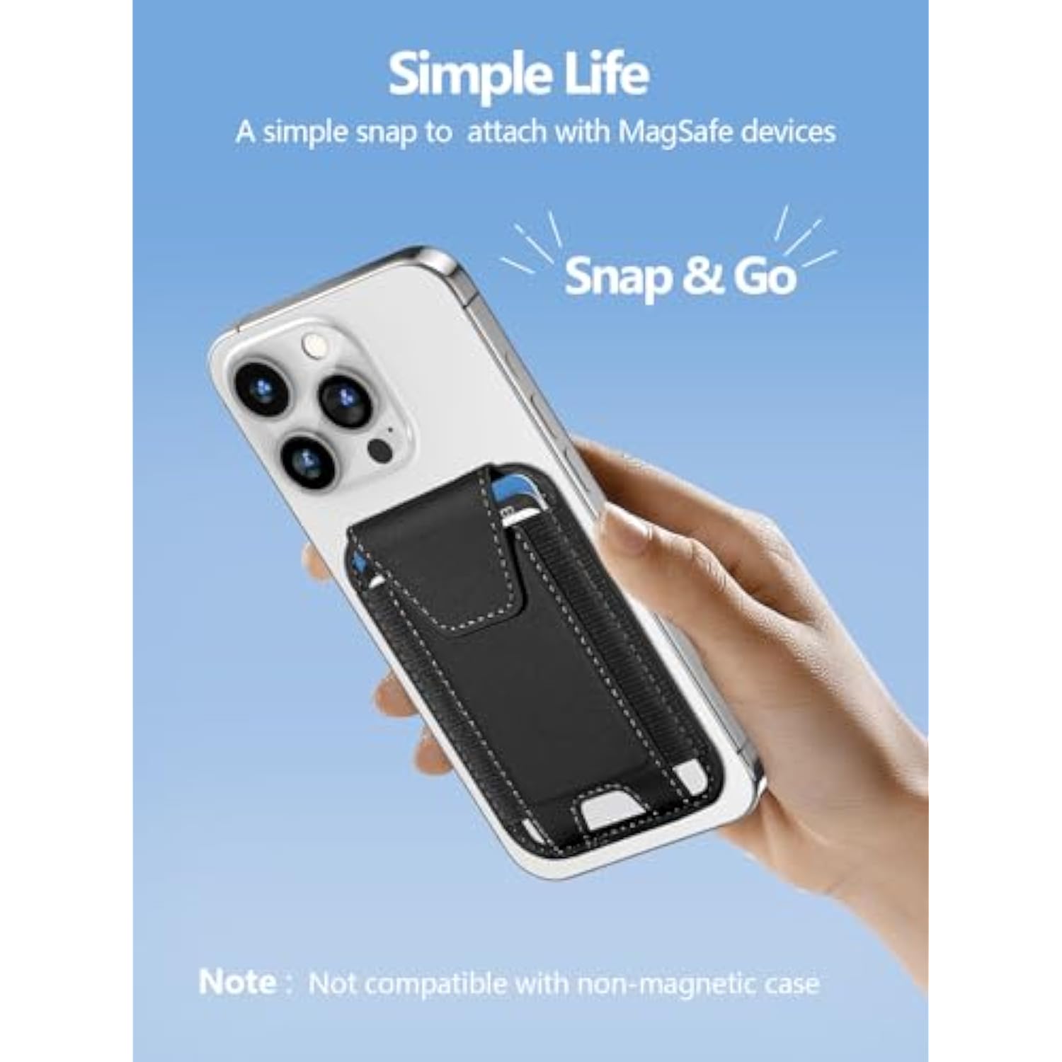 For Magsafe Wallet With Privacy Flap Cover, Strong Magnetic Card Holder For Iphone 15/14/13/12 Models, Leather Magnetic Phone Wallet Fit 7 Cards, Rfid Blocking, No More Falling, Black & Black