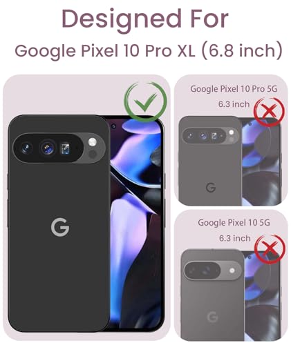 for Google 10 Pro XL Case+Tempered Glass Screen Protector, [Military Grade Protective] Slim Soft TPU & Hard PC,Girls Women Crystal Clear Flower