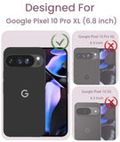 for Google 10 Pro XL Case+Tempered Glass Screen Protector, [Military Grade Protective] Slim Soft TPU & Hard PC,Girls Women Crystal Clear Flower