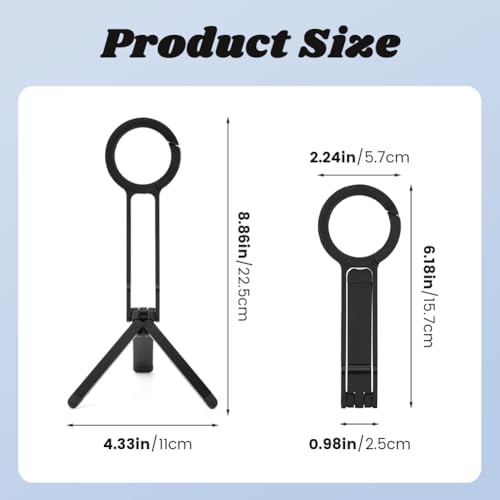 Magnetic Phone Tripod Stand,Foldable Adjustable Mini Tripod Pocket Cell Phone Stand Strong Magnet Quick Mount for Desk Use, Content Creation, Video