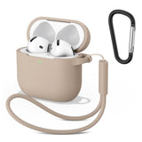 Soft Silicone Protective Case for Apple AirPods 4th Generation with Lanyard and Keychain, Wireless Charging Compatible, 12 Beautiful Colors, Full Protection, Shock Resistant, Drop Protection, 1-Year Warranty