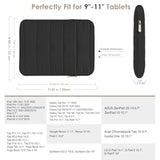 Moko 9-11 Inch Tablet Sleeve Case, Puffy Portable Bag Fit With New 11-inch iPad Pro, Air, iPad 10, 9, Tab S8/S9 11", Black