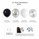 Black & Silver Birthday Decorations – Banner and Balloons for All Ages and Genders