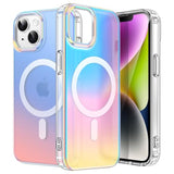 JETech Iridescent Case for iPhone 14 6.1-Inch Compatible with MagSafe, Cute Unique and Aesthetic Design, Colorful Fluorescent Translucent Back Shockproof Phone Cover (Iridescent)