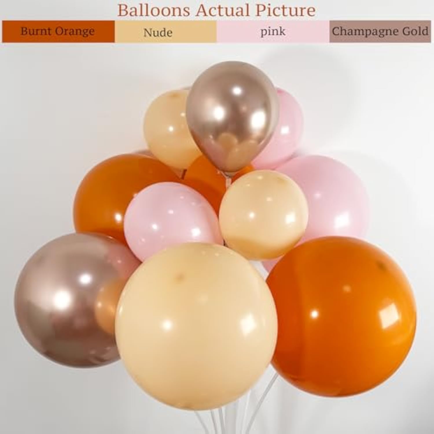 145PCS Fall Pink Balloon Arch Kit with Orange Nude Dusty Pink Balloons for Autumn Party Decor