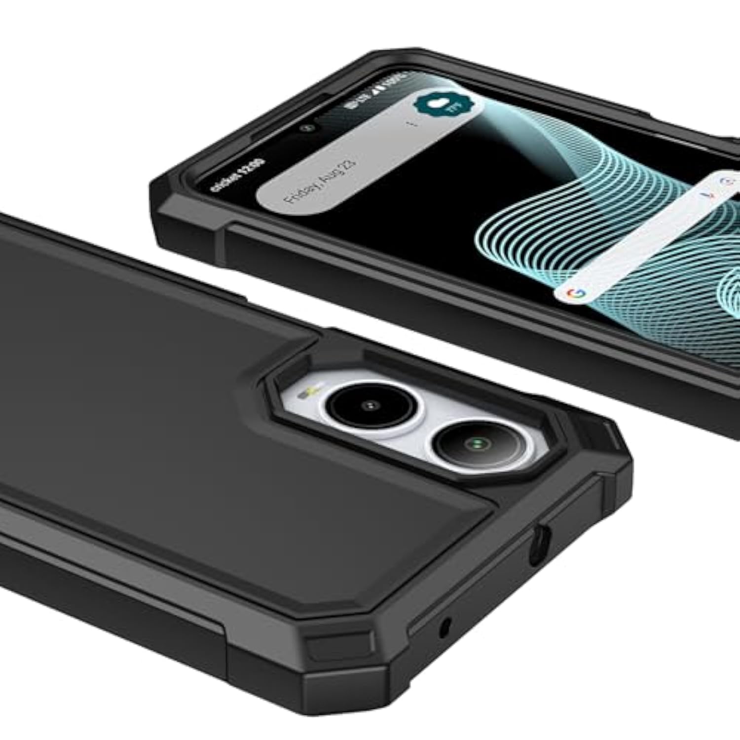 Cricket Icon 6 AT&T Verge Case with Screen Protector Military Grade Black
