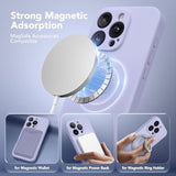 Magnetic For Iphone 16 Pro Case, Compatible With Magsafe, [Full Camera Protection][Screen Protector] Silicone Shockproof Protective Phone Case For Iphone 16 Pro 6.3", Lilac