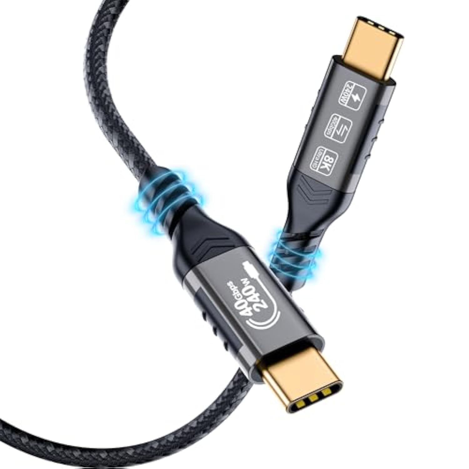 Usb4 Cable 5Ft - 240W Charging (40Gbps, 240W, 8K Video), Compatible With Thunderbolt 4/3 Usb C To Usb C For Macbook, Ipad Pro, Iphone 15, Dock, Hub