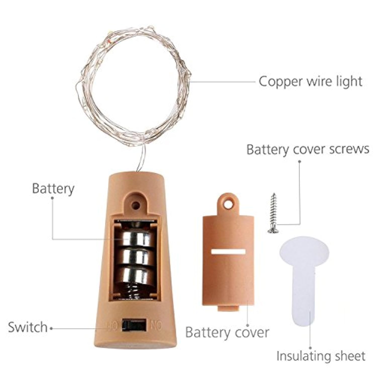 12 Pack 20 Led Wine Bottle Cork Lights, Fairy Mini String Lights Copper Wire, Battery Operated Starry Lights For Diy, Ch