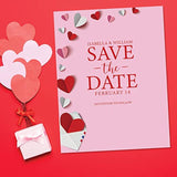 Paper Hearts Letter Paper - Decorative Stationery With Heart Border, Printable Valentine'S Day, Wedding & Bridal Shower, & Invitation Letterhead Sheets, Set Of 25, 8 1/2" X 11"