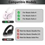 Silicone Ear Pads Cover For Beats Solo 4, Washable Sweat Earpad Covers Silicone Case For Beats Solo4 & Solo3 Wireless On-Ear Headphones Accessories Protective Pads Cover (Pink)