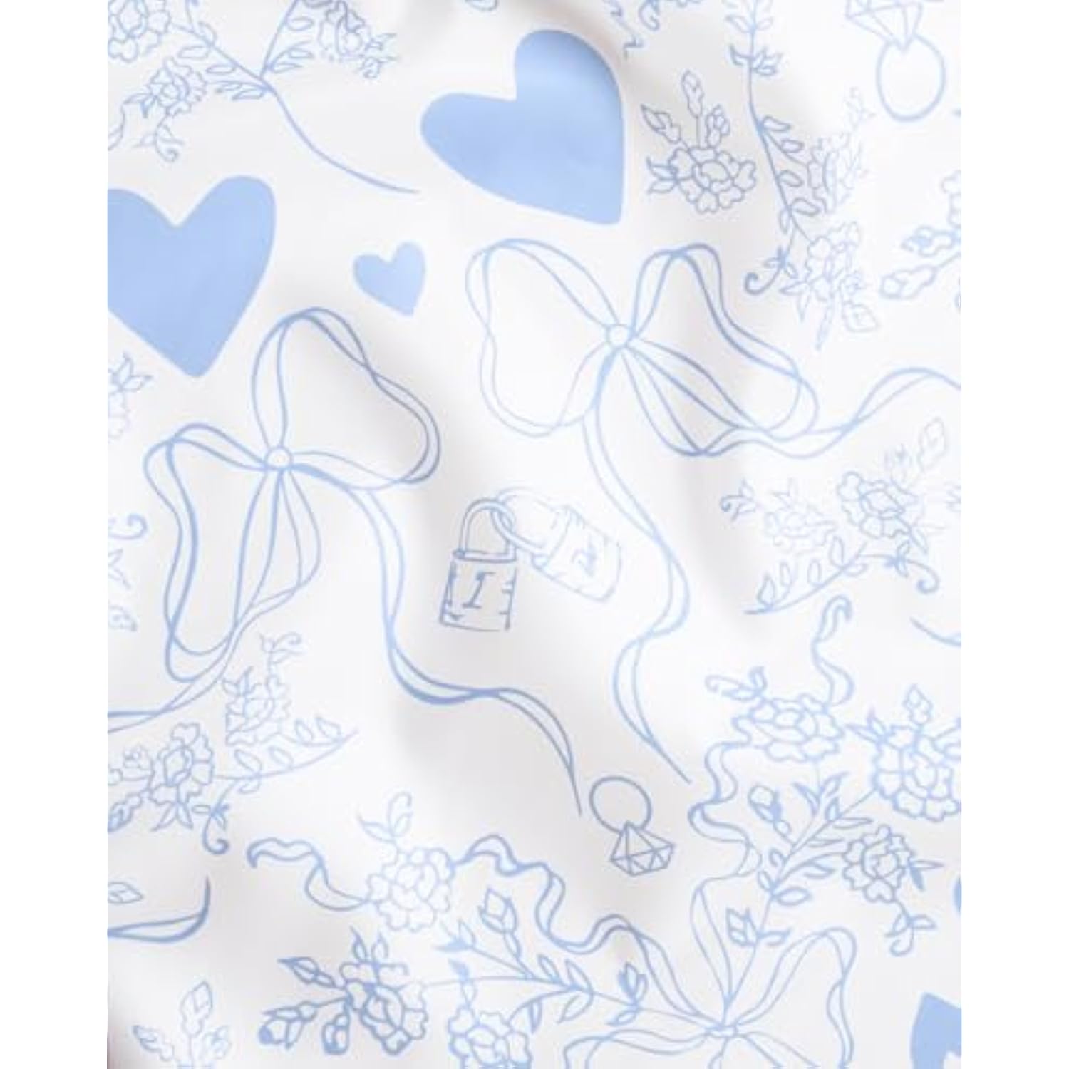 Something Blue Tablecloth, White + Blue | 9' X 4.5' | Bachelorette Tablescape, Wedding Party Setting, Bridal Shower Decoration, Engagement Table Cover