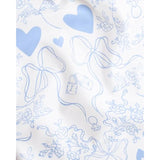 Something Blue Tablecloth, White + Blue | 9' X 4.5' | Bachelorette Tablescape, Wedding Party Setting, Bridal Shower Decoration, Engagement Table Cover