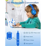 Kids Headphones, Over-Ear Headphones Bluetooth Wireless Kids With Mic, 85/93Db