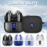 Silicone Case for TAGRY X08 Wireless Earbuds Case, Compatible with TAGRY Bluetooth Headphones True Wireless Earbuds with Keychain with Cleaning Pen -