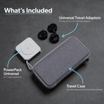 Powerpack Universal - 5 In 1 Magsafe Compatible Travel Charger | Universal Adapter | Travel Power Bank | Included Adapter Plug (Midnight Black)