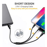 Multi Charging Cable, 2Pack Multi Charger Cable Short 1Ft Braided Universal 3