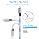 Iphone Charger 3Pack 6Ft Mfi Certified Best New Nylon Braided Lightning Cable Cell Phone Fast Charger Cord Compatible With Iphone14/13/12/11Pro Max/Xs/Xr/X/8/7/6/5/Se/Ipad More