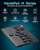 Haute42 All Metal Arcade Stick 13Keys All-Button Controller with Custom RGB & Turbo Functions,Arcade Fighting Stick for