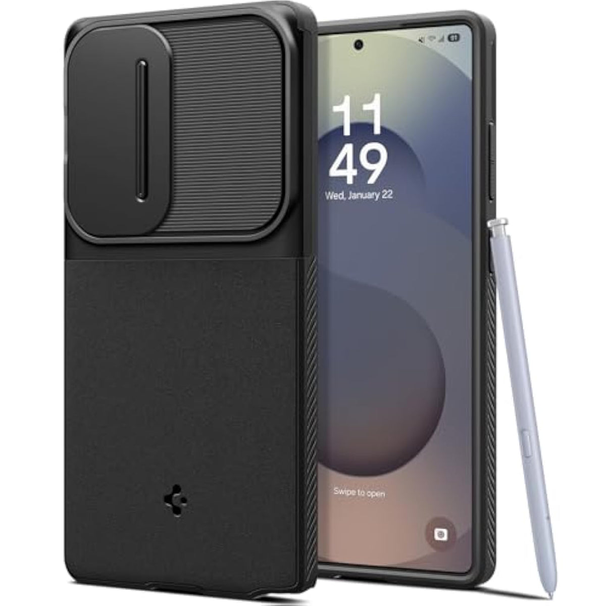 Spigen Optik Armor Designed for Galaxy S25 Ultra Case (2025) [No Magnet Ring], [Military-Grade Protection] - Black