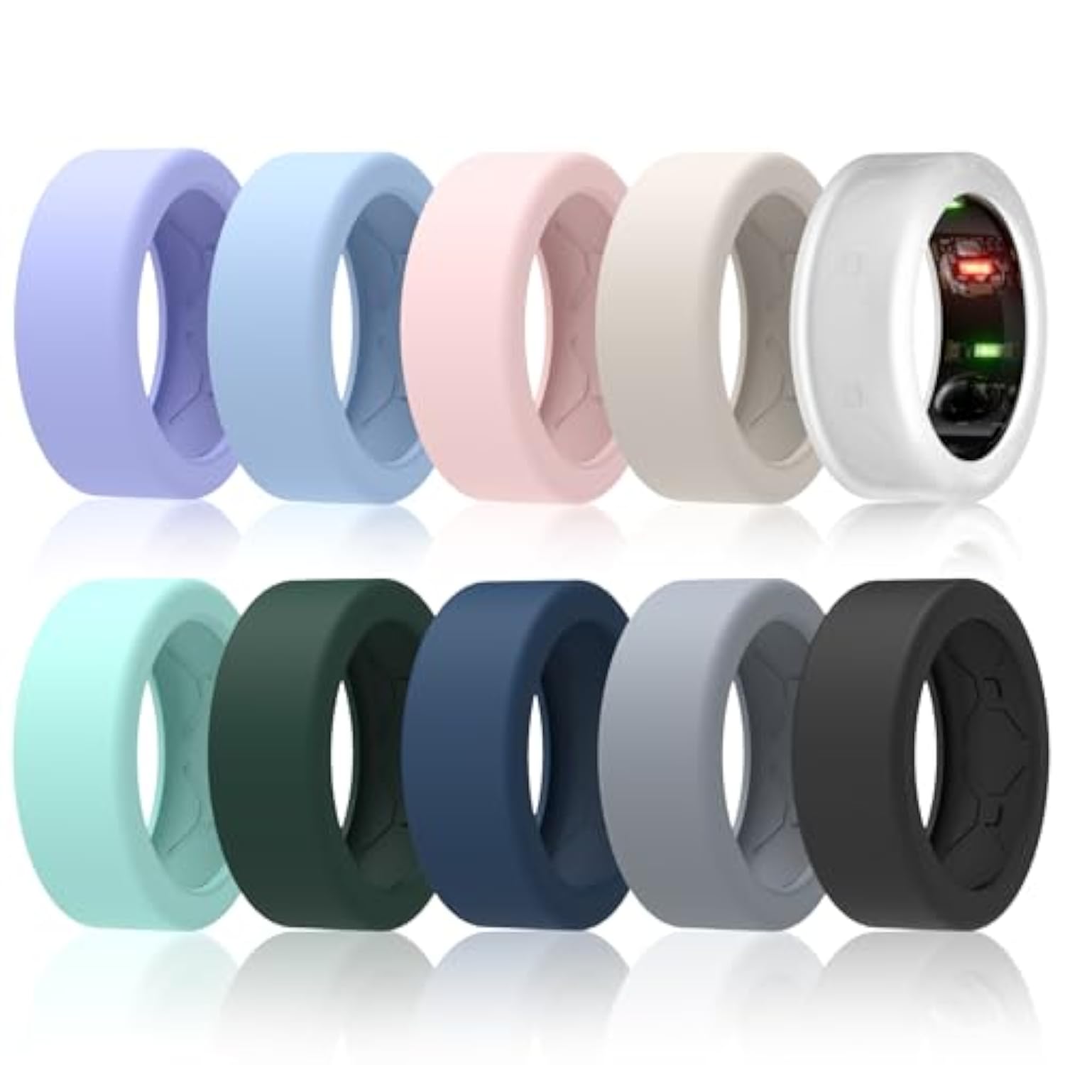 10 Pack Ring Cover For Oura Ring Gen 4 /Gen 3/ Samsung Galaxy Ring, Anti-Scratch Elastic Silicone Oura Ring Cover For Working Out Gym - Patent Pending