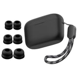 Compatible With Anker Soundcore A20I Case Ear Tips Kit, Silicone Shockproof Skin With Keychain And 3 Pairs Double Flange Eartips Set Comopatible With Soundcore A20I Black