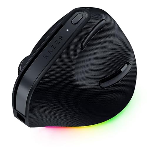 Pro Click V2 Vertical Wireless Mouse: 6 Button Ergonomic Design - One Click Ai Prompt - Supports Windows & Mac - Multi Device Connectivity Via 2.4Ghz, Bluetooth, Or Usb C Wired Mode - Chroma Rgb