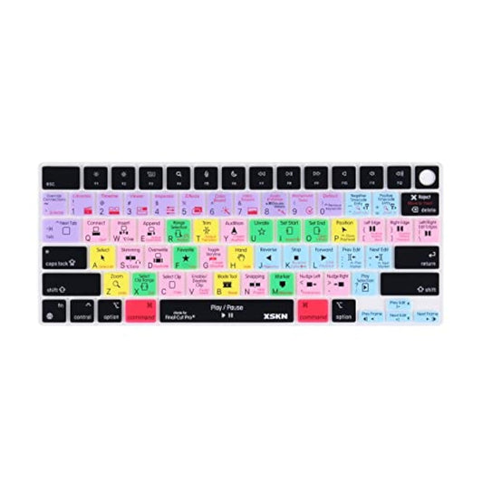 XSKN Final Cut Pro Shortcut US Layout Silicone Keyboard Cover Skin for 2021 Re