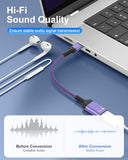Lightning to USB C Audio Adapter for Headphones/Earphones, USB-C Male to Lightning Female Earbuds Adapter, Not for Charging/Data Transfer, USBC to