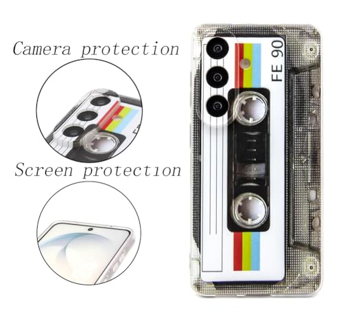 Case for Galaxy S26 Shockproof Scratchproof with TPU Soft Bumper Retro Cassette Tape Case Compatible with  Galaxy S26