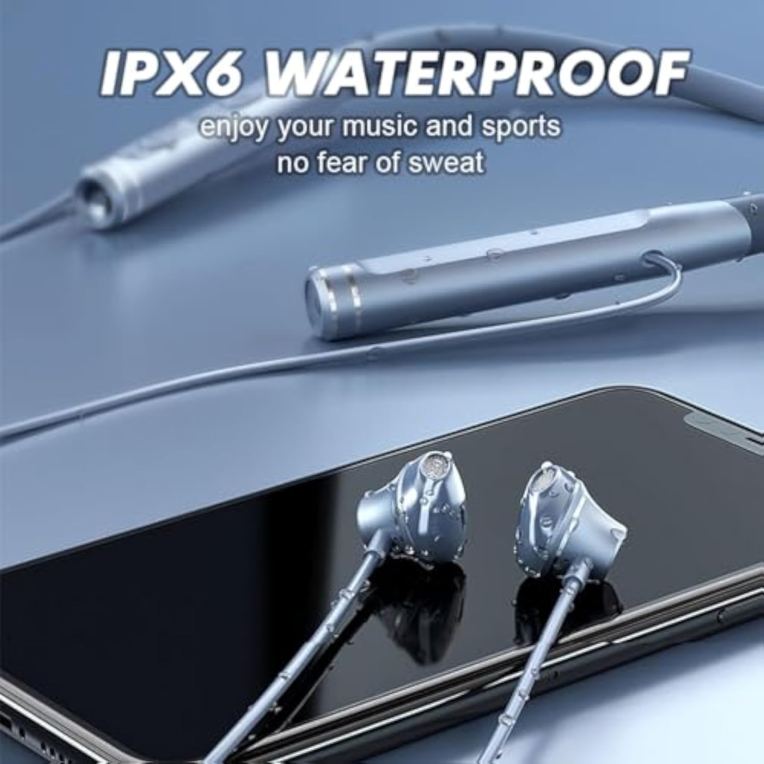 Neckband Bluetooth Headphones Wireless Earbuds With Microphone Flashlight Arou