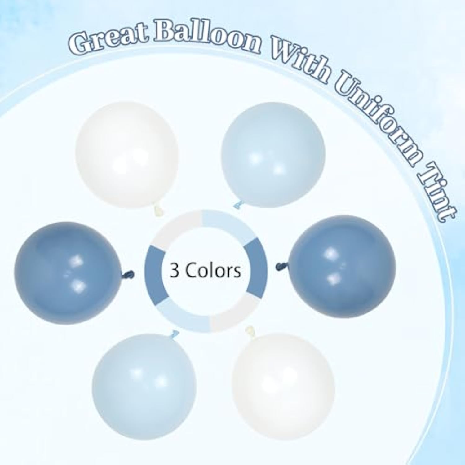 Dusty Blue Balloon Arch Kit With Clear Pastel Blue And White Balloons For Wedding Bridal Baby Shower Birthday Party Decorations