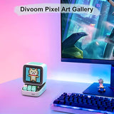 Divoom Ditoo Pixel Art Gaming Portable Bluetooth Speaker with App Controlled 16X16 LED Front Panel, Also a Smart Alarm (White)
