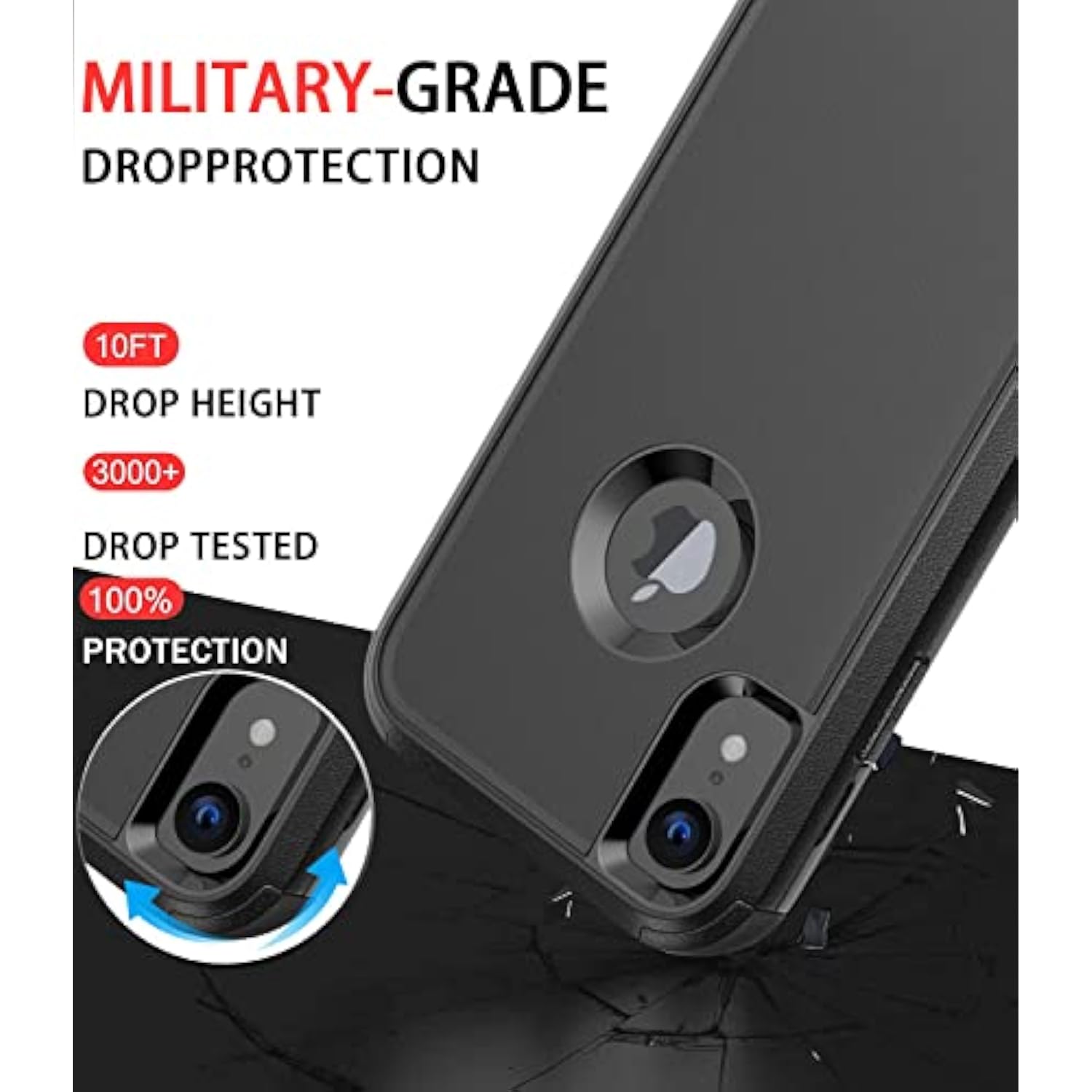 For Iphone Xr Case [Shockproof] [Dropproof] [Dust-Proof],Heavy Duty Protection Phone Case Cover For Iphone Xr