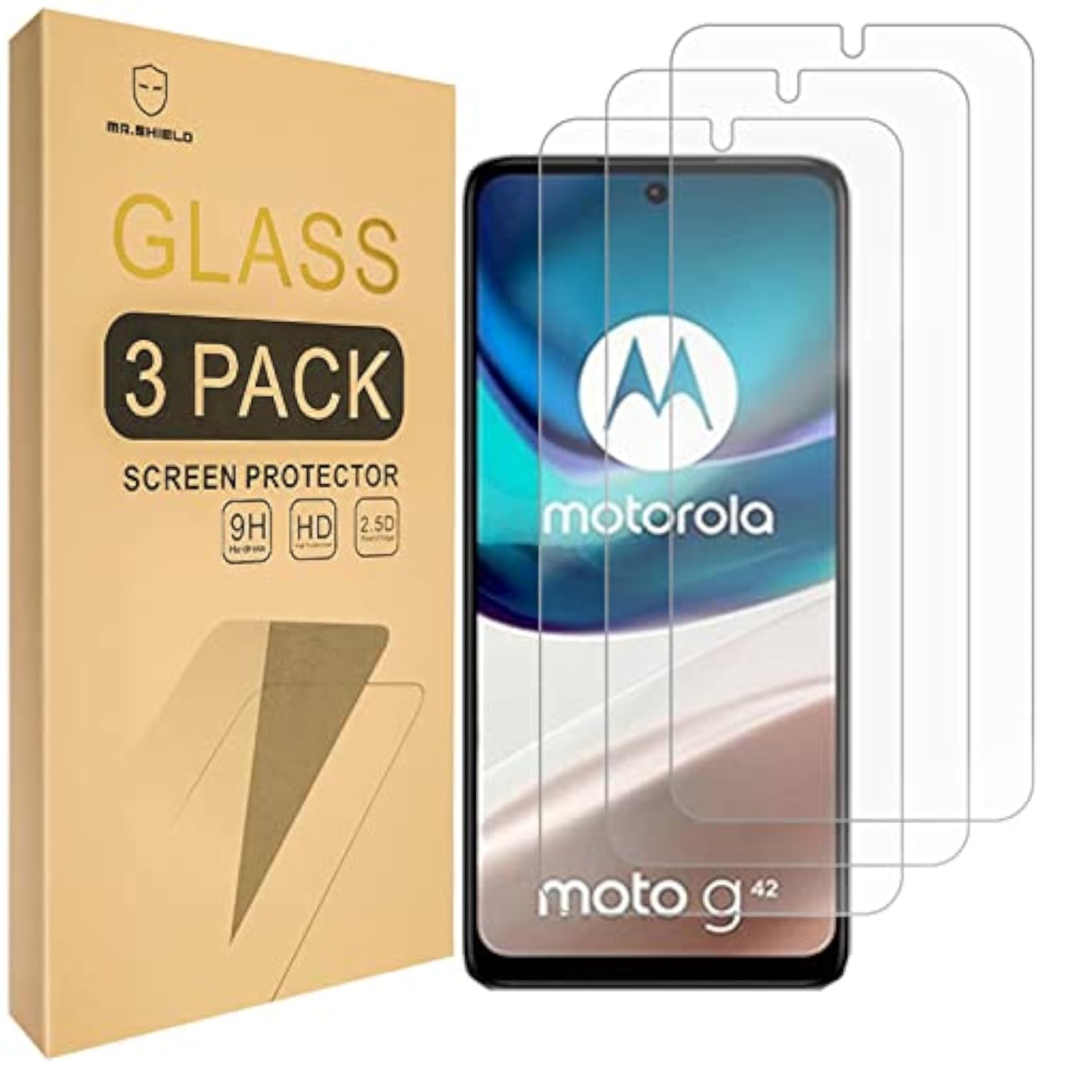 [3-Pack] Designed For Motorola Moto G42 [Tempered Glass] [Japan Glass With 9H Hardness] Screen Protector With Replacement