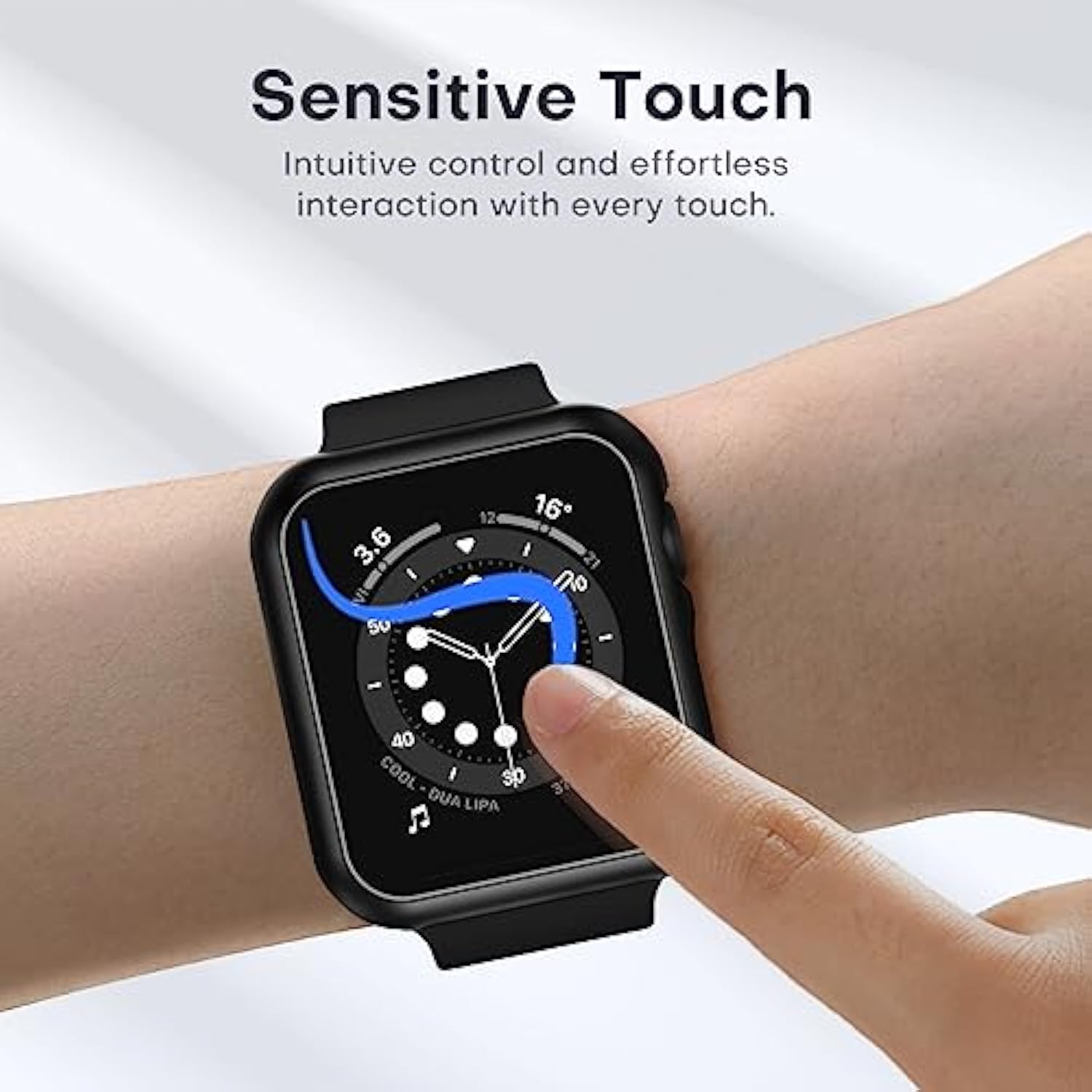 2 Pack Hard Case Designed For Watch Series 3/2/1 38Mm, [Full Coverage] With 9H Tempered Glass Screen Protector [Touch Sensitive], Slim Protective Cover For Iwatch 38Mm - Black