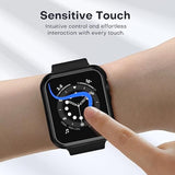 2 Pack Hard Case Designed For Watch Series 3/2/1 38Mm, [Full Coverage] With 9H Tempered Glass Screen Protector [Touch Sensitive], Slim Protective Cover For Iwatch 38Mm - Black