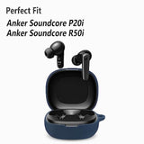 Navy Blue Silicone Case for Anker Soundcore P20i and R50i with Carabiner