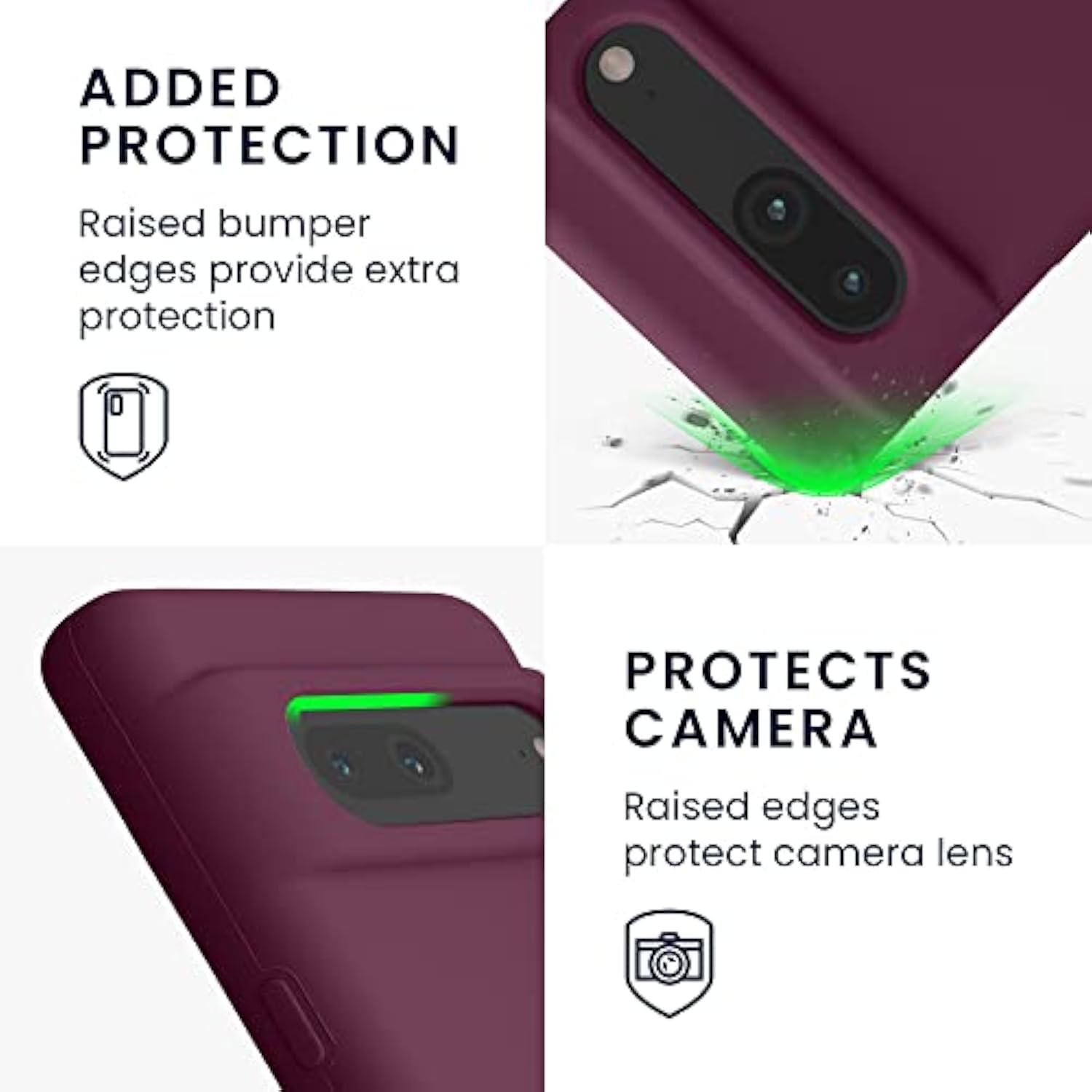 kwmobile Case Compatible with Google Pixel 7 Case - TPU Silicone Phone Cover with Soft Finish - Bordeaux Violet