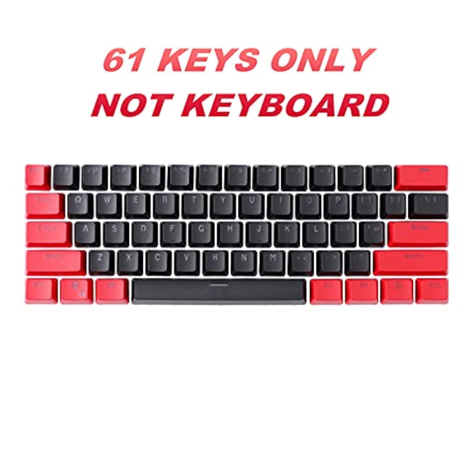 Gtsp Red And Black Keycaps 60% Percent Pbt Key Cap Set With 6.25U Space Key Fo