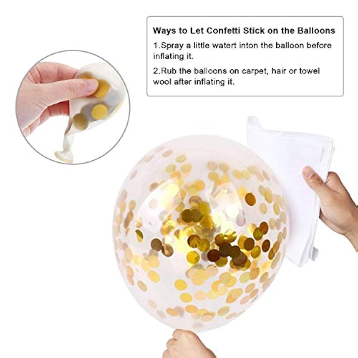 Navy Blue And Gold Confetti Balloons, 50 Pcs 12 Inch Pearl White And Gold Metallic Chrome Birthday Balloons For Celebration Graduation Party Balloons