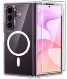 for  Galaxy Z-Fold-7 Case: Magnetic Clear Military Grade Drop Protection Anti Yellowing Cell Phone Cover - Rugged Shockproof Protective Bumper