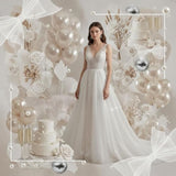 63PCS Pearl White Double-Stuffed Balloon Garland Kit – Ivory & Sand Balloons for Weddings and Parties