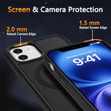 For Iphone 11 Case, Magnetic Phone Cover With 1 Screen Protector, Compatible With Magsafe, Military Grade Protection, Translucent Matte Frosted Back, Black