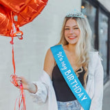Birthday Crowns For Women - Its My Birthday Sash And Crown Set For Adult Women - Party Decorations And Gifts (Blue)