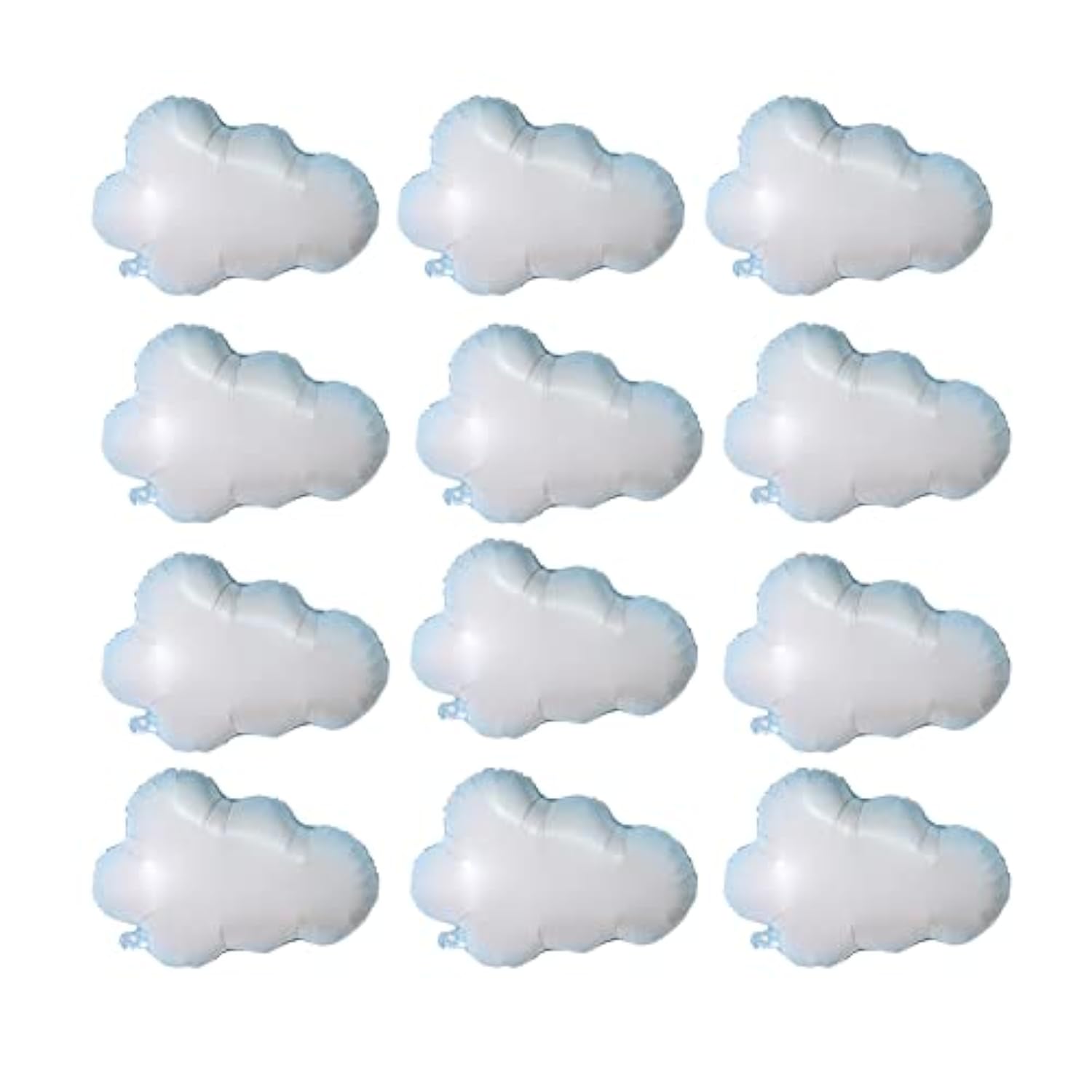12pcs White Cloud Foil Balloons for Baby Shower Birthday Wedding Themed Party Decorations