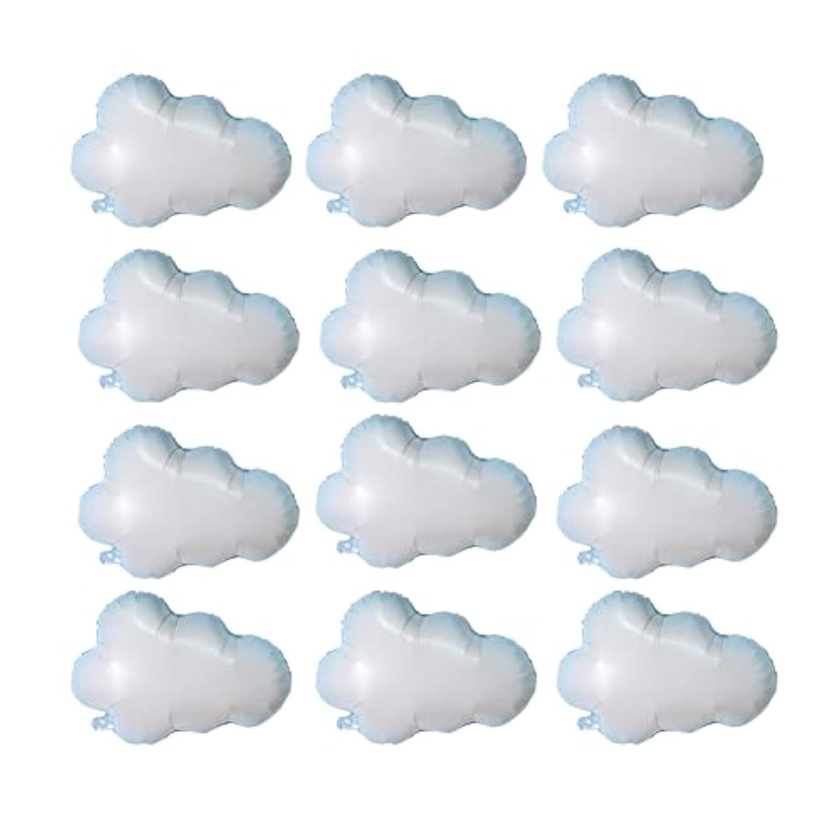 12pcs White Cloud Foil Balloons for Baby Shower Birthday Wedding Themed Party Decorations