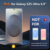 [2+2 Pack] 4 Way 360 °Matte Privacy Screen Protector for  Galaxy S25 Ultra with Camera Lens Protector, Fingerprint Sensor Compatible,