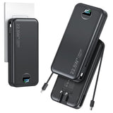 20000Mah Ultra-Portable-Charger-Power-Bank With Built In Cables&Ac Wall Plug,Pd20W Usb-C Fast Charging Cell Phone Charger Battery Pack,Led Display Travel Battery Bank For All Iphone,Samsung,Android